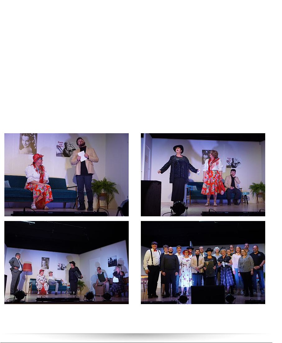 2022 Welturaufführung der KrebsbachBühne Nach zweijähriger Corona-Pause kehrte das Ensemble des Gesangvereins Eintracht Kaichen auf die Bühne zurück. Aufgeführt wurde ,,Radau in der Wetterau‘‘ - eine Filmgeschichte in zehn Szenen und einem Abspann. Das Stück entstammt komplett der Feder unserer Regisseurin Friederike Backöfer und war somit eine Welturaufführung.  Die Darsteller:											Das Team im Hintergrund:  Michael Hahn				Rene Martin						Petra Kremer			Gerd Merz Silke Merz					Kevin Loos						Sven Tölle				Rene Martin Rebekka Zöller				Mark Vetter						Tamara Stoll			Iris Frech				 Ellen Beier					Hendrik Roth				 Gisi Bertagnoll				Julian Feuerbach				 Jan-Otto Weber				Kara Merz					 Sophie Roth												Leitung und Regie: Friederike Backöfer  Weitere Fotos dieser Aufführung finden Sie in unserer Galerie!